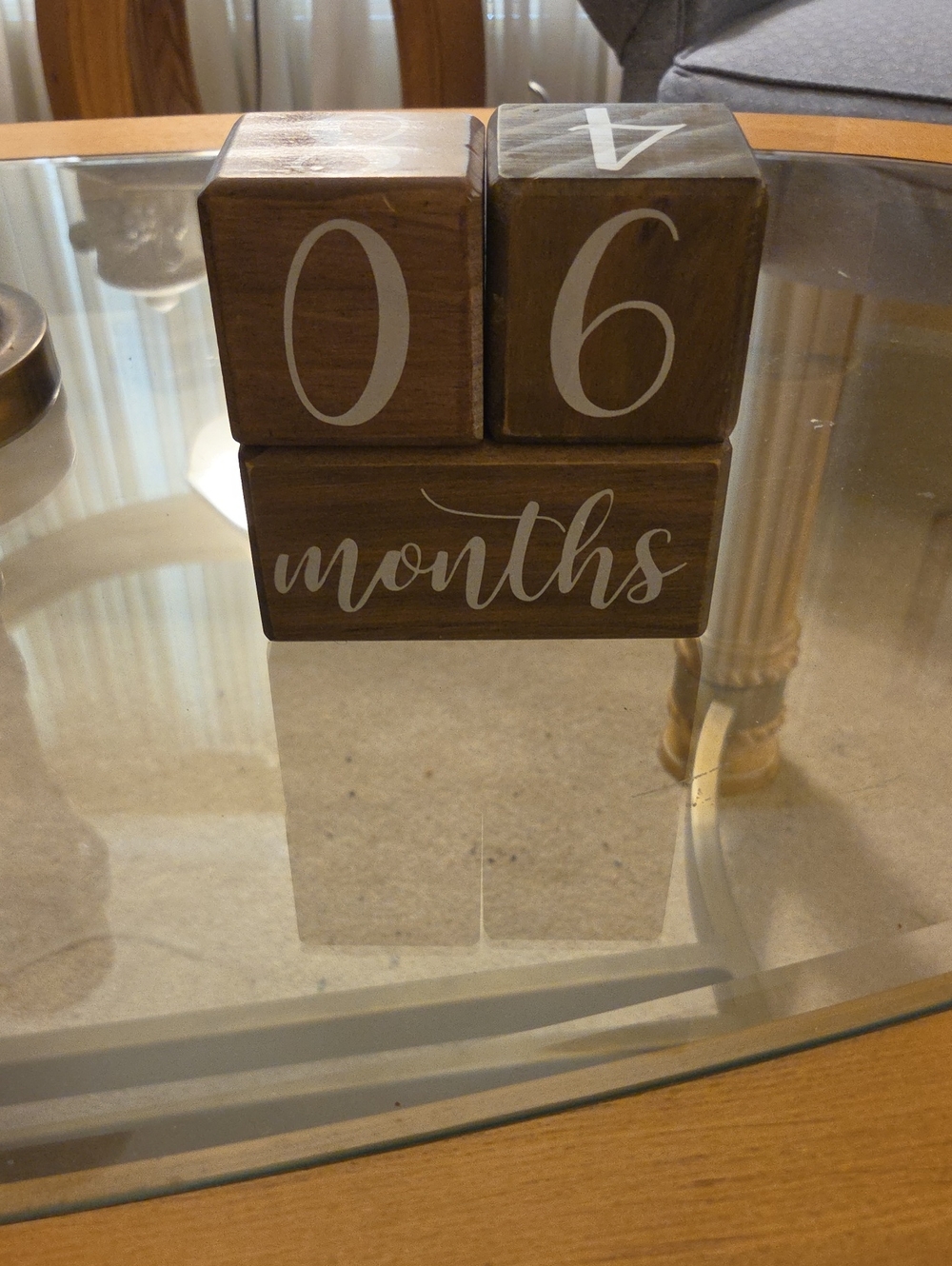 Wooden Milestone Blocks - Brown Months Display
